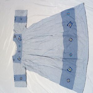 NWT Vtg Gunit 100% Cotton Embroidered Butterfly Short Sleeve House Dress Muumuu